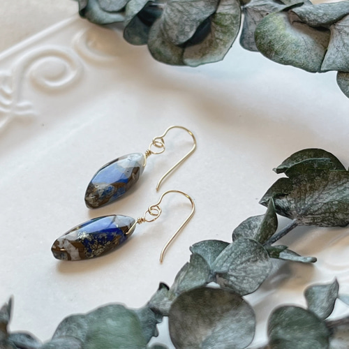 ☆特別価格☆【14kgf】ブルーオパール＆ラピスラズリコッパー マーキス