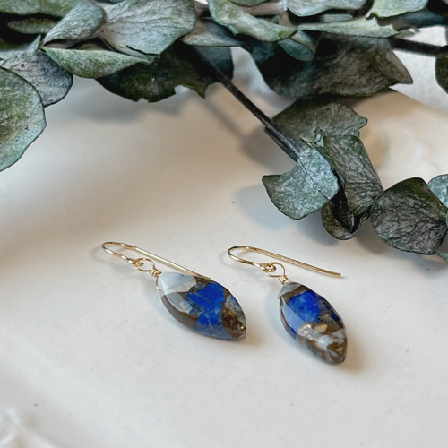 ☆特別価格☆【14kgf】ブルーオパール＆ラピスラズリコッパー マーキス