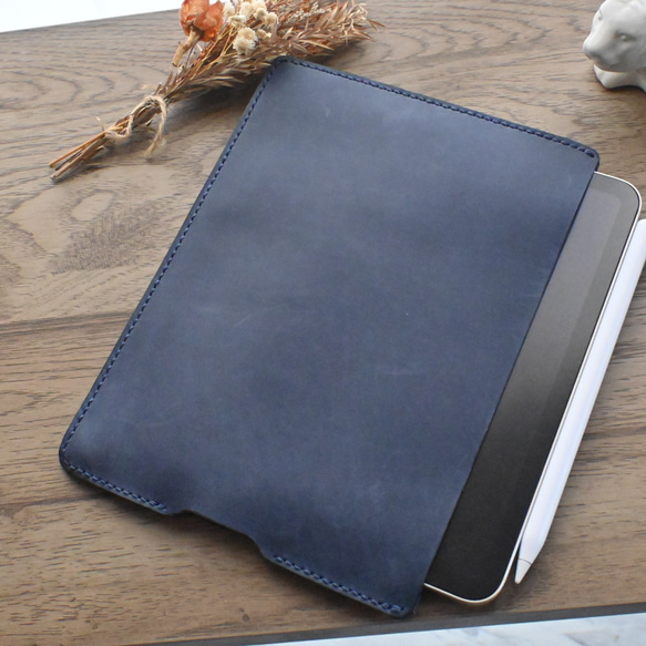 レザー iPad mini ケース / ネイビー iPad・タブレットケース アトリエ