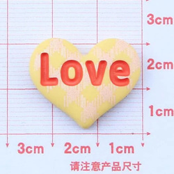 ＼30%OFF／【3個】デコパーツ★LOVEハート[全6種] 4枚目の画像