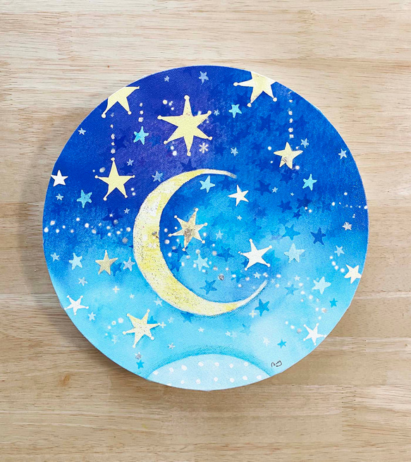 キャンバス油絵　専用　世界のカラフルなふくろう　とっても明るい月夜 キャンバス油絵 専用 世界のカラフルなふくろう とっても明るい月夜