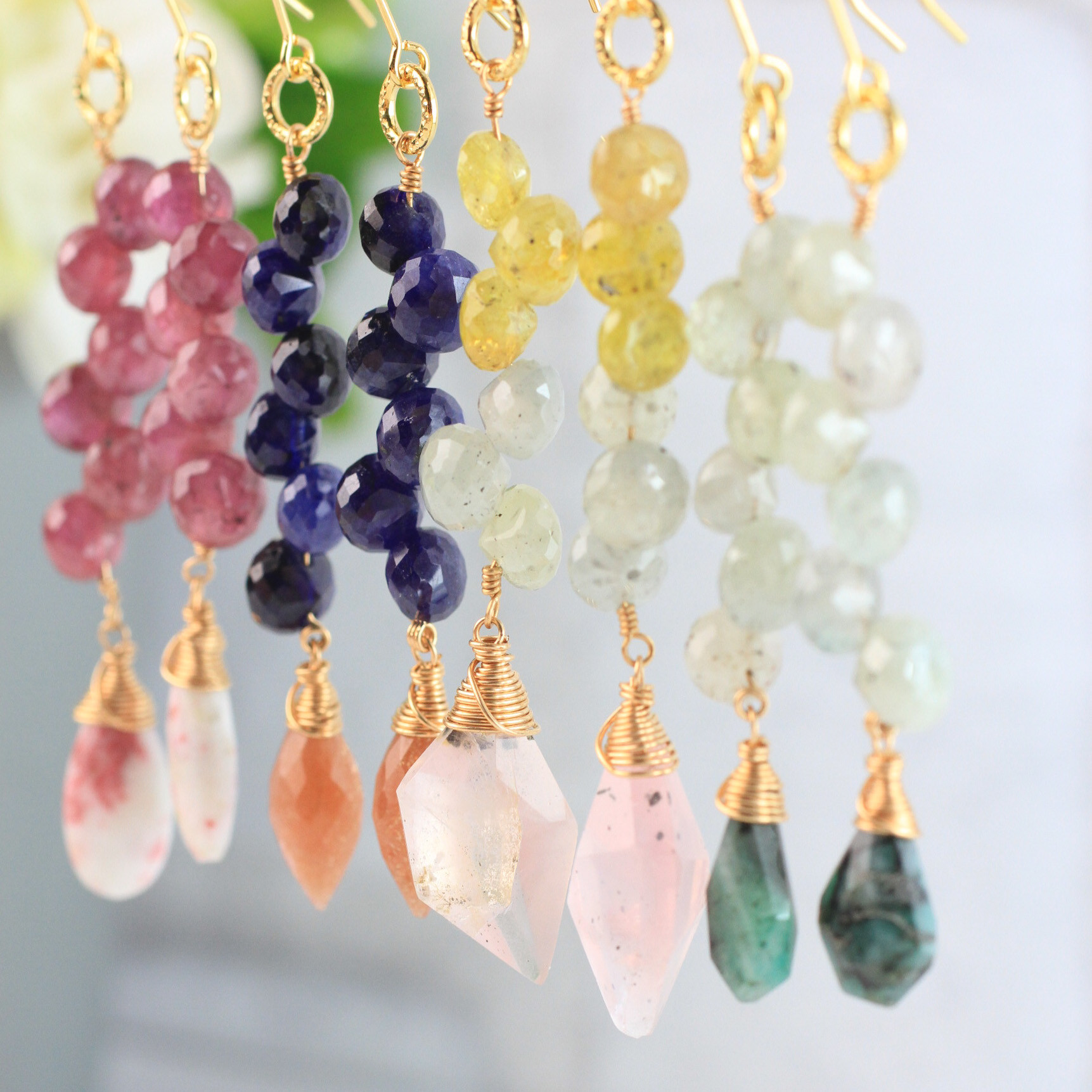 【4種から選べる】オニオンサファイア 耳飾り