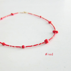 Design necklace ガラスビーズ デザインネックレス 赤 レッド 4枚目の画像