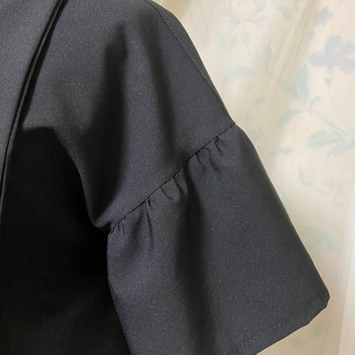 着物リメイク 牡丹に鳳凰羽 黒留袖ドレス Aライン ハンドメイド