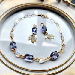 一点物】雫 アイオライト ヘアゴム ✩.*˚天然石×ヘアゴム