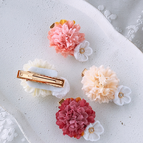 和風リボンの髪飾り2点セット【#赤2】』3歳 7歳 七五三 ひな祭り 誕生