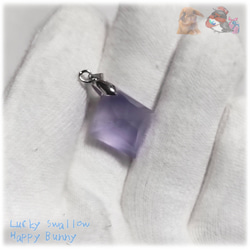 すみれ色 パープルフローライト 紫蛍石 ロシア産  purple fluorite ペンダント ネックレス No5736 9枚目の画像