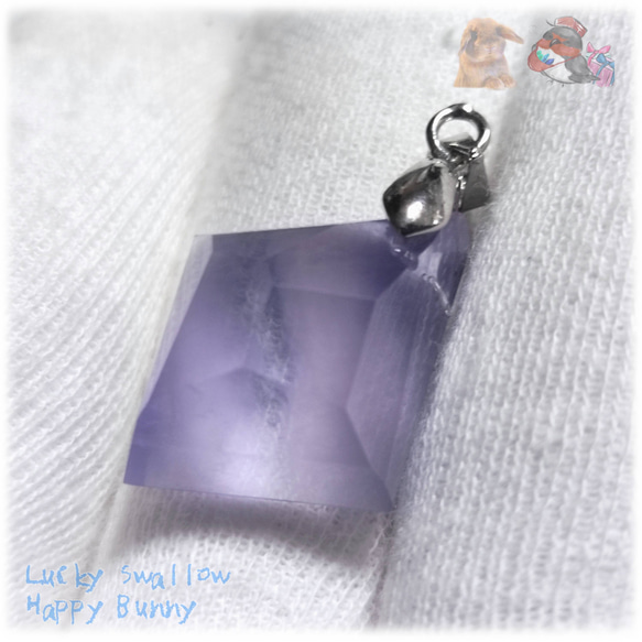 すみれ色 パープルフローライト 紫蛍石 ロシア産  purple fluorite ペンダント ネックレス No5736 7枚目の画像