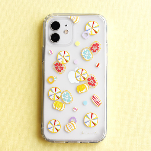 飴 キャンディー 日本模様 クリア iPhoneケース【受注制作】アイフォン