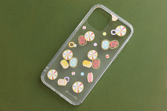 飴　キャンディー　日本模様 クリア iPhoneケース【受注制作】アイフォンケース　スマホケース 5枚目の画像