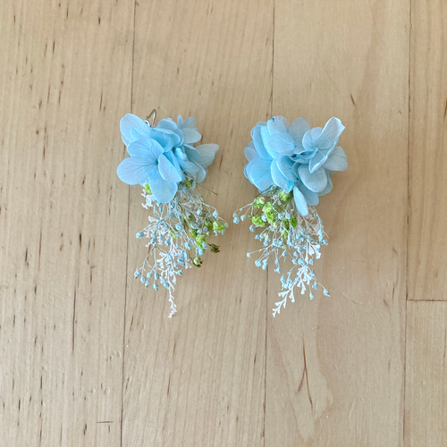 No.773【10ペア】ブルーグレー フラワー ハンドメイド ピアス イヤリング No.773【10ペア】ブルーグレー フラワー ハンドメイド ピアス