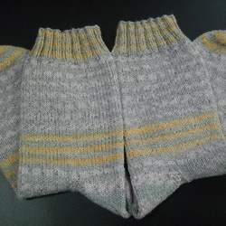 手編みの靴下　コットンと竹繊維を含んだ糸で編んだ靴下（女性用 c） 7枚目の画像