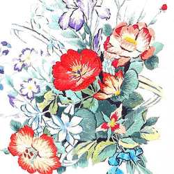 刺繍のクッションカバー「洋書の花」III 3枚目の画像