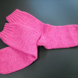 手編みの靴下　コットンと竹繊維を含んだ糸で編んだ靴下（女性用 d） 3枚目の画像