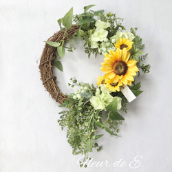 アーティフィシャルフラワー リース 25センチ リース Fleur de E. 通販