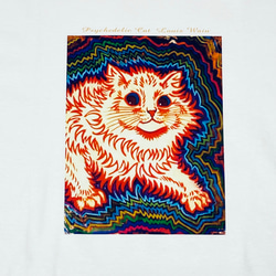 ルイス・ウェイン　サイケデリック・キャット　綿Tシャツ白　SML有り 2枚目の画像