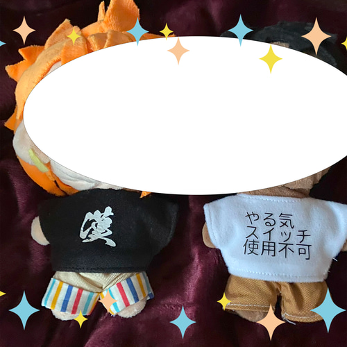 ぬい服 文字入れ可 シンプルTシャツ 10～12、15～17cm向け 全14色