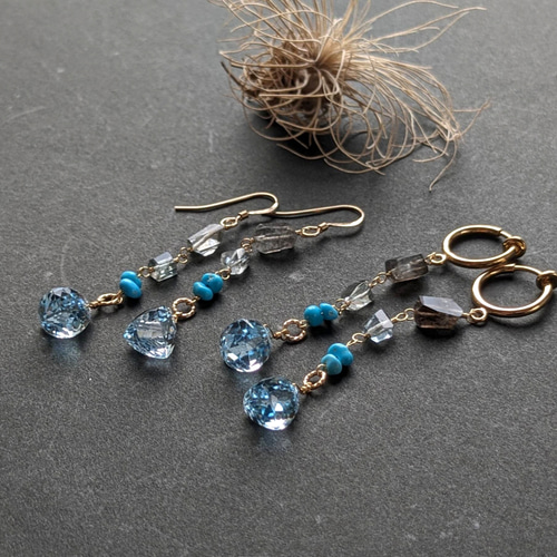 ☆再販ラスト1点☆送料無料【宝石質】スカイブルートパーズ×ターコイズ  