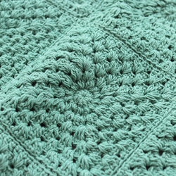 オールシーズン使える！コットンクロシェニット 大きなトートバッグ 内布付きで便利さ倍増 （ミントグリーン) 14枚目の画像