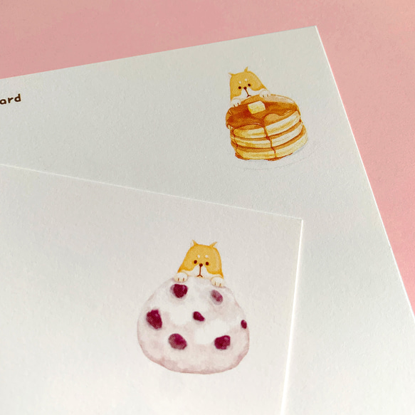 【柴組】柴犬ポストカード【和菓子&ホットケーキ】 6枚目の画像