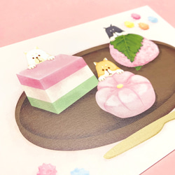 【柴組】柴犬ポストカード【和菓子&ホットケーキ】 5枚目の画像