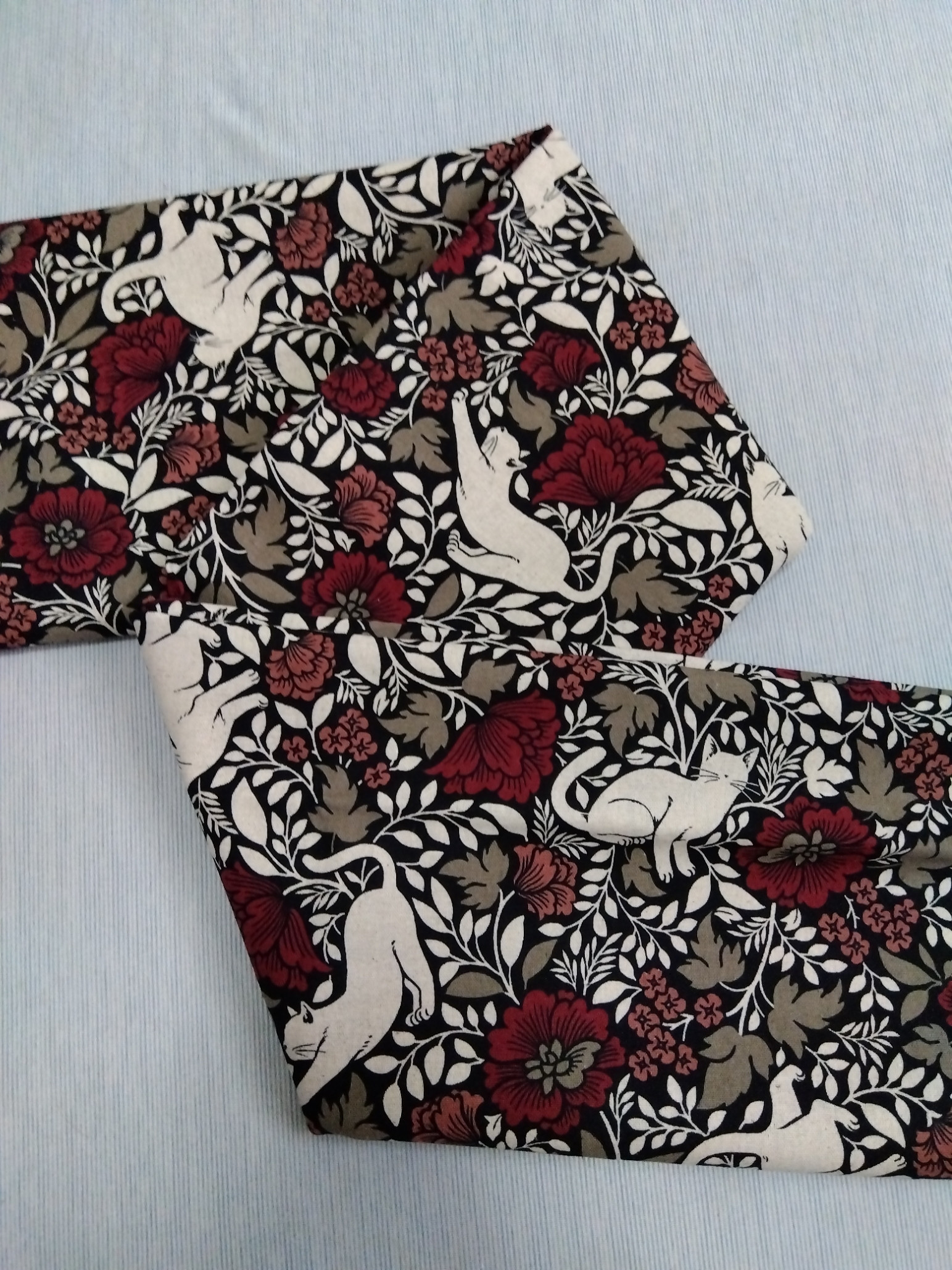 猫と植物柄 半幅帯＆半衿セット【セミオーダー】 10,650円