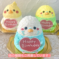 セキセイインコ(グリーン)の立体ケーキ　誕生日　ケーキ　[ご希望のお届け日・時間帯をご指定ください] 4枚目の画像
