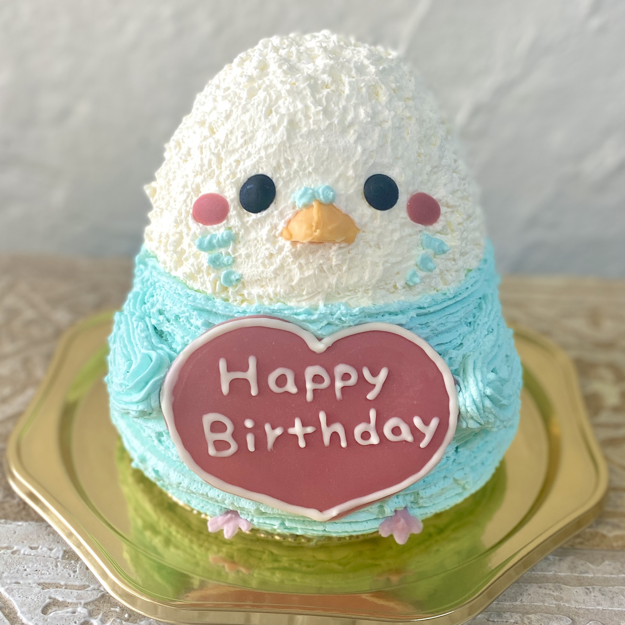セキセイインコ(ブルー)の立体ケーキ　誕生日　[ご希望のお受取り日・時間帯をご指定下さい]