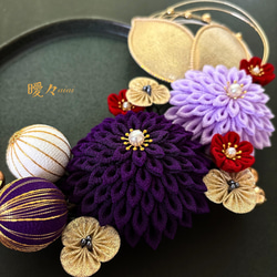 つまみ細工髪飾り 紫 和装 着物 振袖 袴 色打掛 成人式 卒業式 結婚式