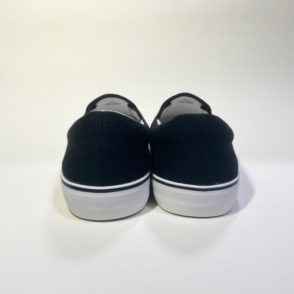 單調花懶人鞋(黑×白花)防水ver.男女通用22.0cm〜29.0cm 第4張的照片