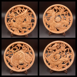 木製 四神像 彫刻 約20cm