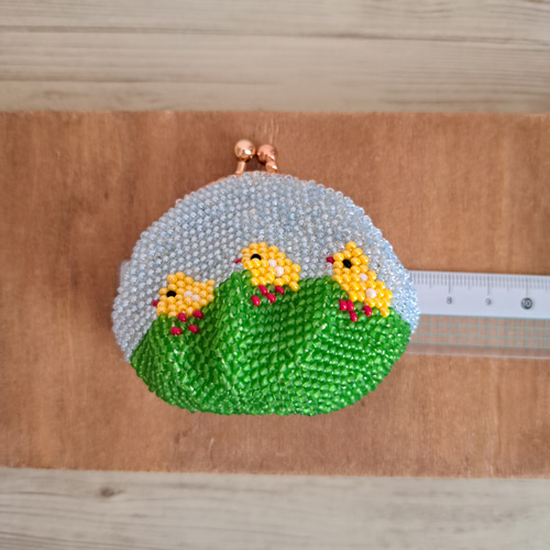 ビーズのがま口 あひる模様(ツートン) がま口 be-crochet 通販