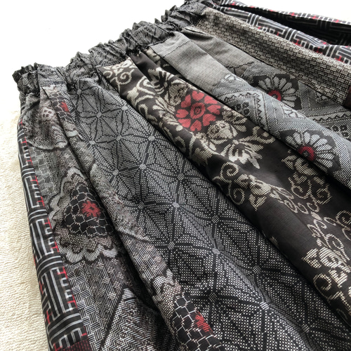 昭和レトロ大正龍郷時代大島パッチワークスカート 昭和レトロ大正龍郷時代大島パッチワークスカート