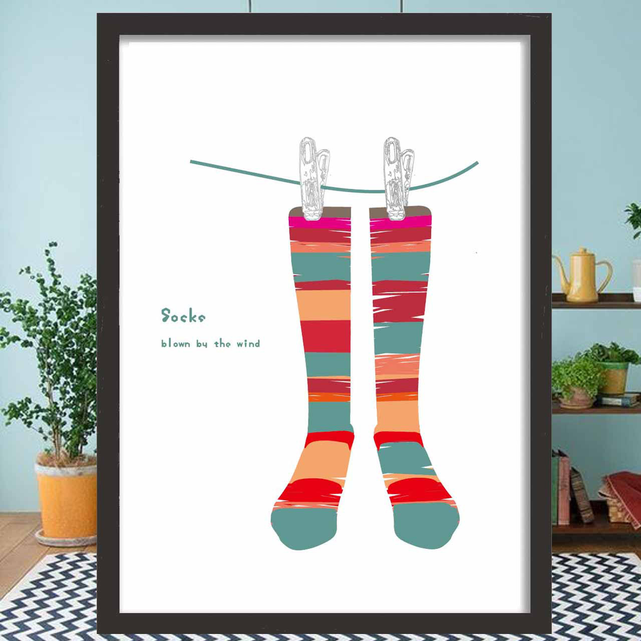 Socks　イラスト　ポスター　A4 A3 A2 A1　アートポスター　アート/sei（新着順）検索 　結婚祝い1649