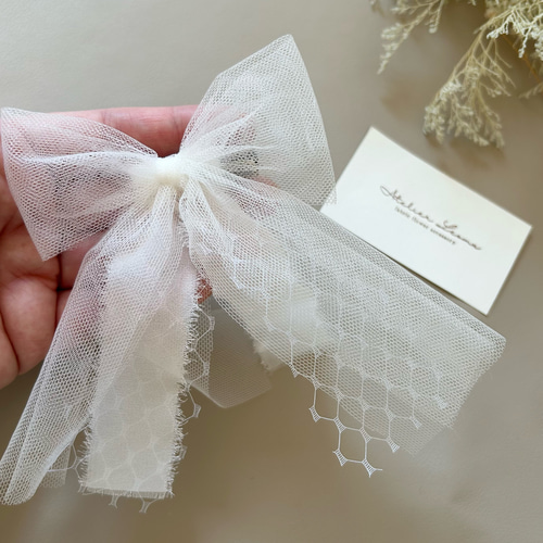 チュールリボン♡ヘッドドレス チュールリボン♡ヘッドドレス♡ウェディング - SNOW DROP | minne