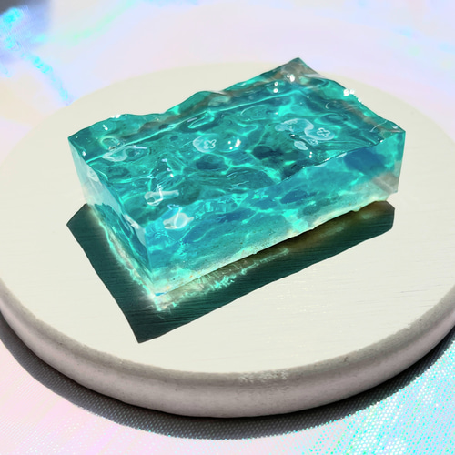 受注生産＞海のガラス BOX ターコイズブルー【Sea Nalua