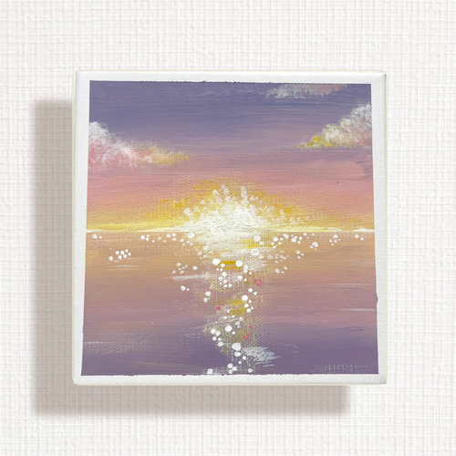 サンセットのミニアート原画｜小さなインテリアアート｜キャンバス作品