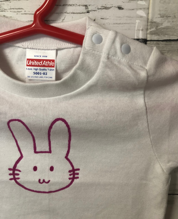 Tシャツ　うさぎ　子供用 3枚目の画像