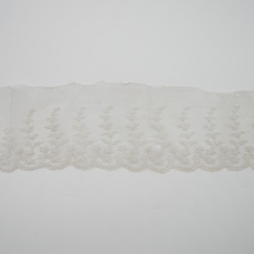 フランスアンティーク刺繍入りスカラップレースB レース cherir 通販