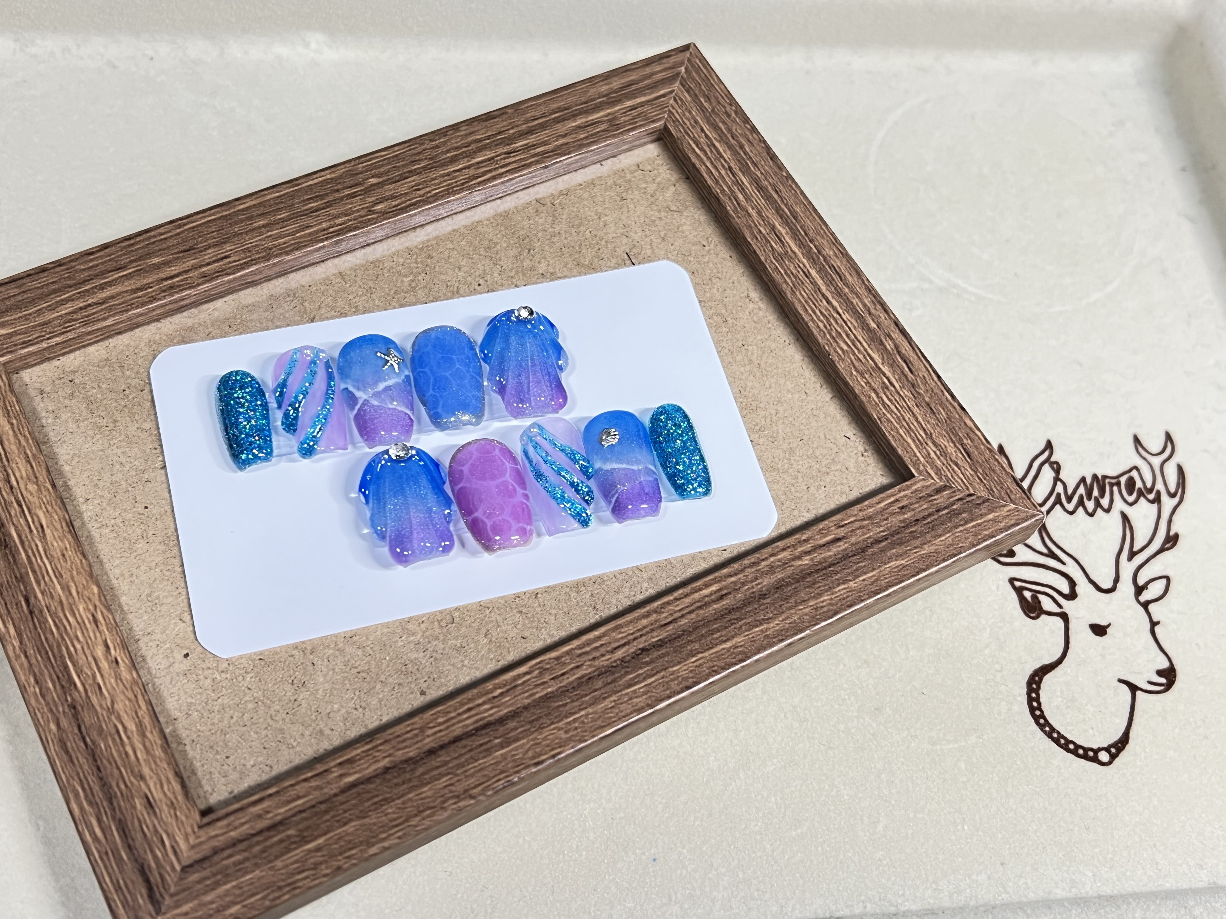 ネイルチップ/マーメイド/海/夢かわカラー/水面/みなも/夏/リゾート/おでかけ/夏休み