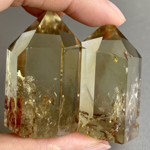 シトリン六角柱 レインボー ポイント 高品質黄水晶 お守 セット シトリン六角柱 レインボー ポイント 高品質黄水晶 お守 セット