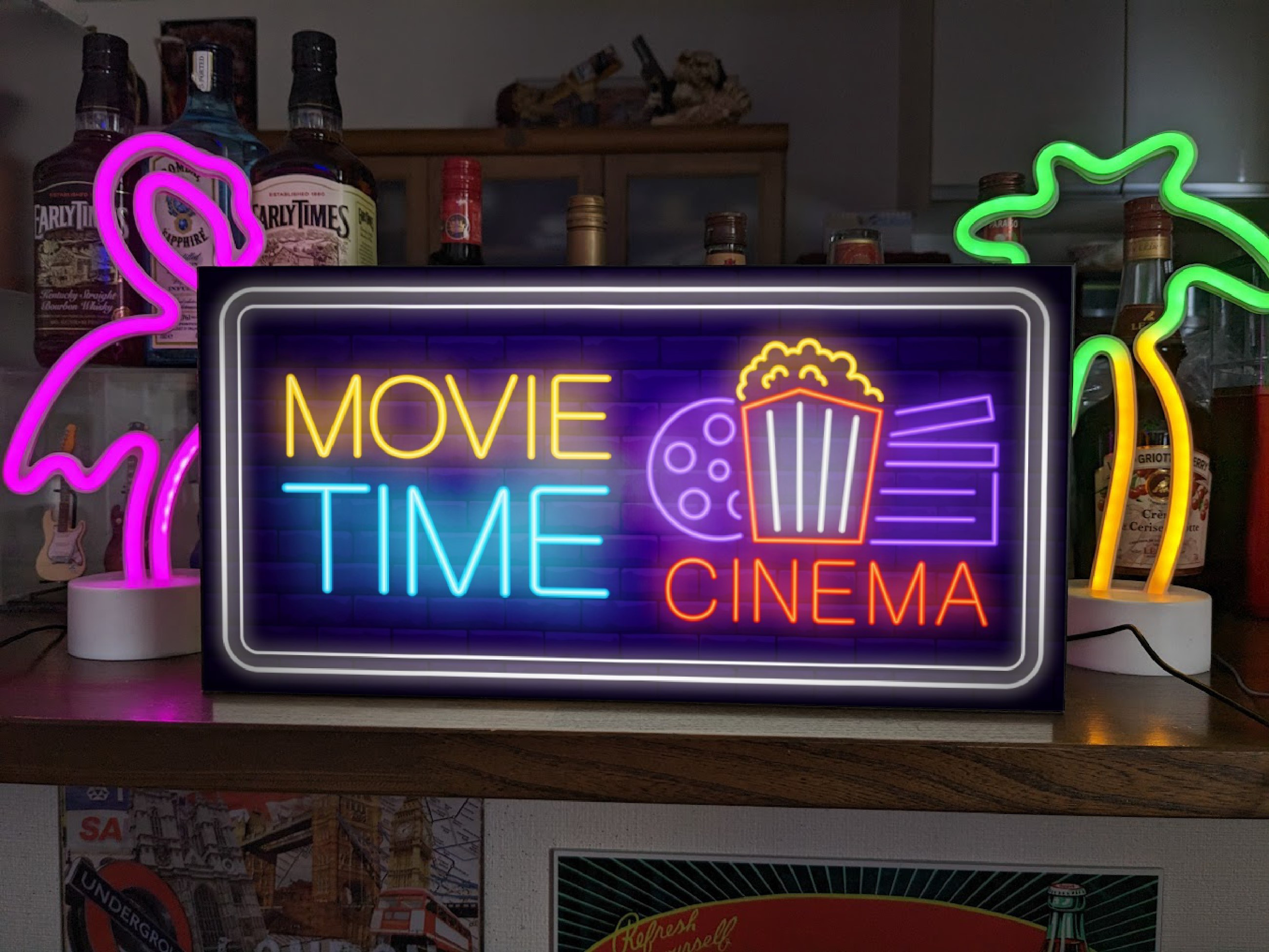 【Lサイズ】映画の時間 映画 シネマ ムービー シネコン 洋画 邦画 サイン ランプ 看板 置物 雑貨 ライトBOX