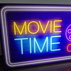 【Lサイズ】映画の時間 映画 シネマ ムービー シネコン 洋画 邦画 サイン ランプ 看板 置物 雑貨 ライトBOX 3枚目の画像
