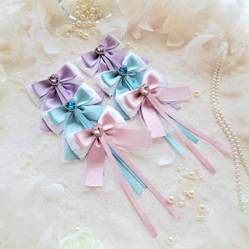 推し活リボン 量産型リボン 推し活 ヘアアクセサリー ヘアクリップ 2個