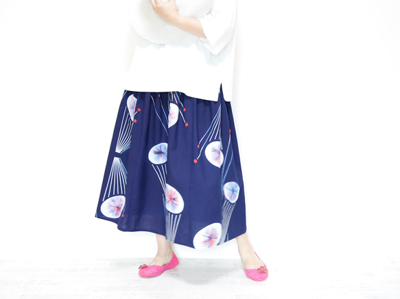 OKINAWA SKIRT LONG -upcycled from unused summer KIMONO 第12張的照片