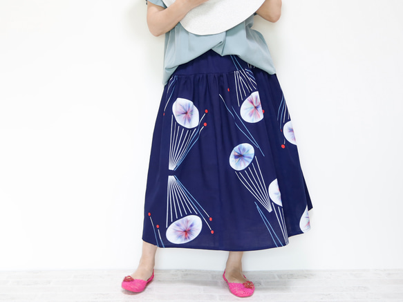 OKINAWA SKIRT LONG -upcycled from unused summer KIMONO 第11張的照片