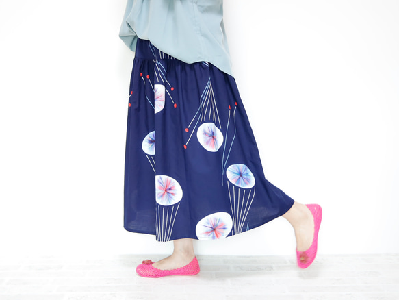 OKINAWA SKIRT LONG -upcycled from unused summer KIMONO 第8張的照片