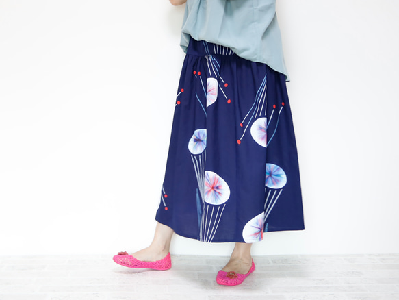 OKINAWA SKIRT LONG -upcycled from unused summer KIMONO 第6張的照片