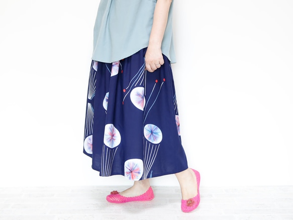 OKINAWA SKIRT LONG -upcycled from unused summer KIMONO 第4張的照片