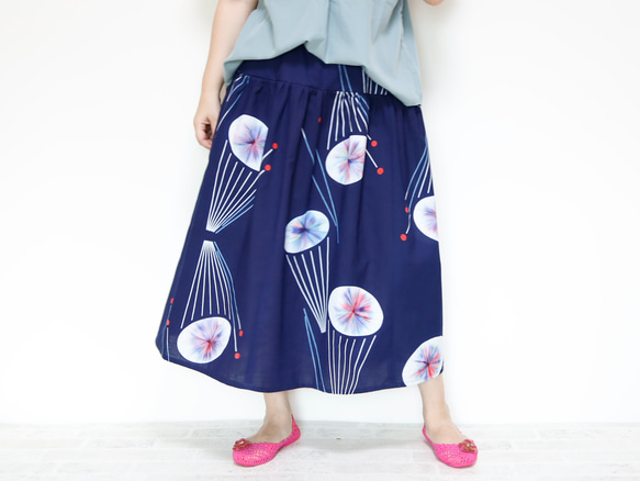 OKINAWA SKIRT LONG -upcycled from unused summer KIMONO 第7張的照片